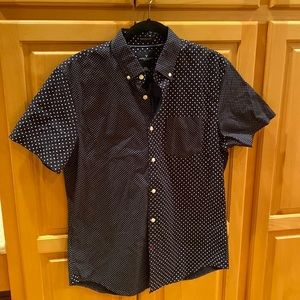 American Eagle Blue Seriously Soft Short Sleeve Button Up Shirt Mens sz M